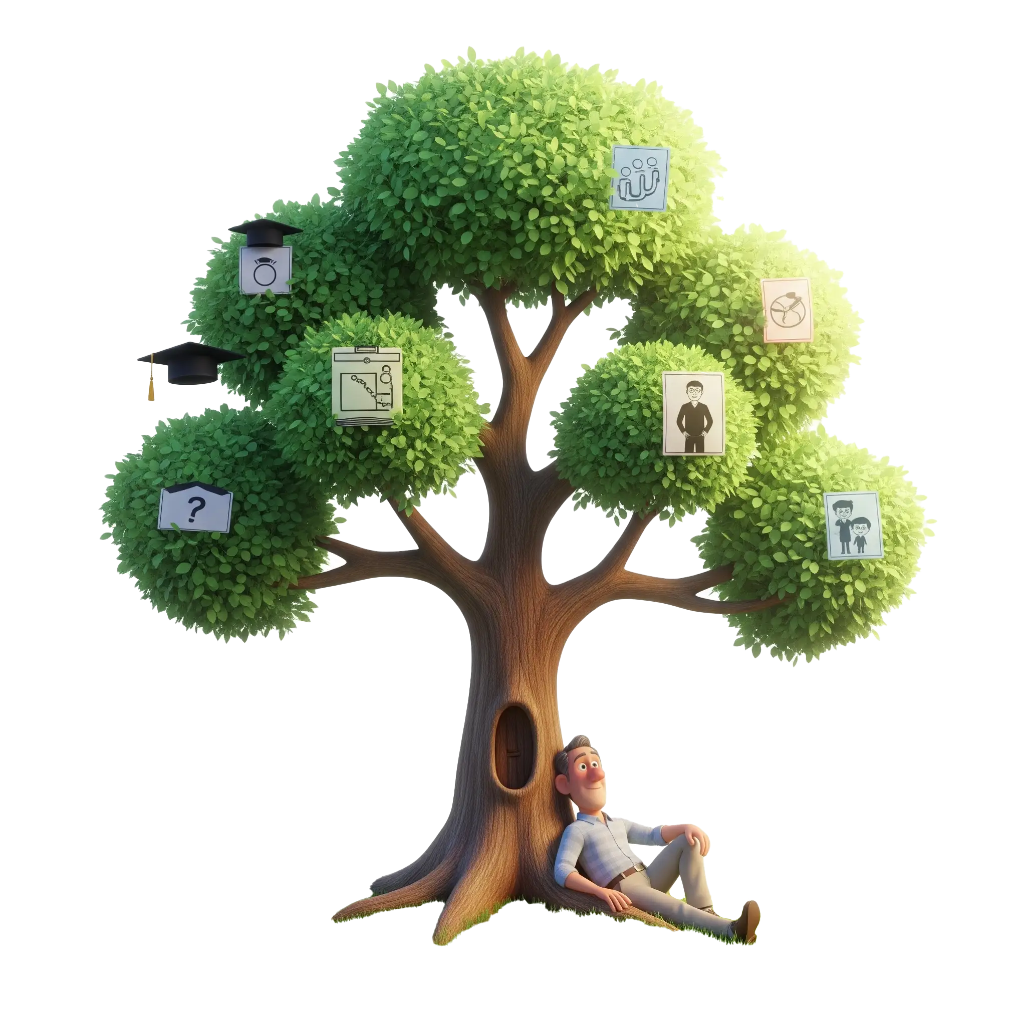 Arbre représentant la carrière d'une personne